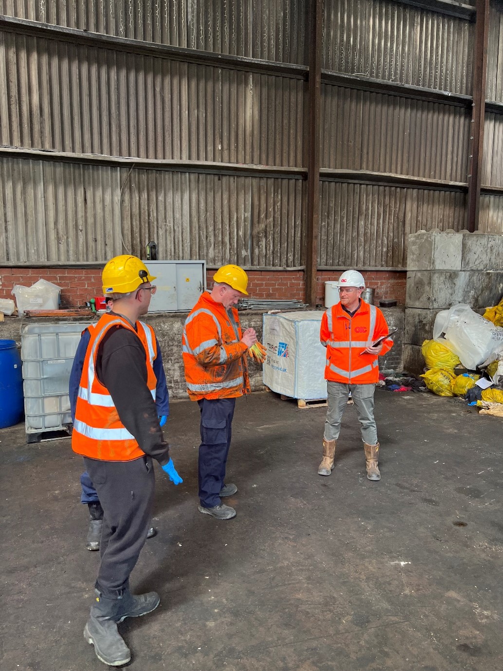 Health & Safety Week 2023 - CSG Recovery oily rag fire demonstration discussion.
