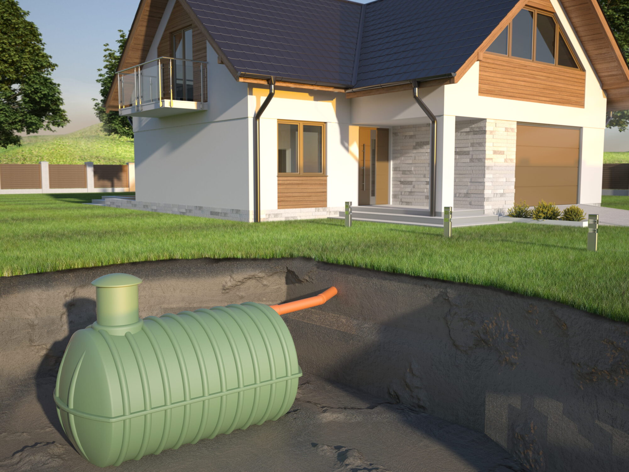 A house with a septic tank